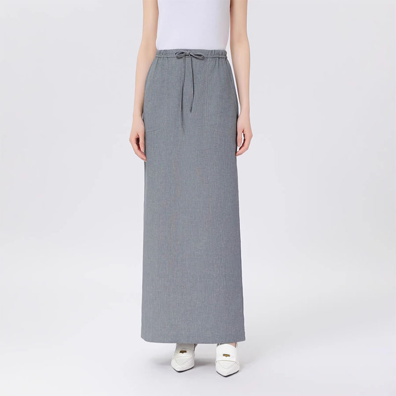 商场同款2025春夏季新款时尚百搭高腰显瘦直筒半身裙女长裙520012