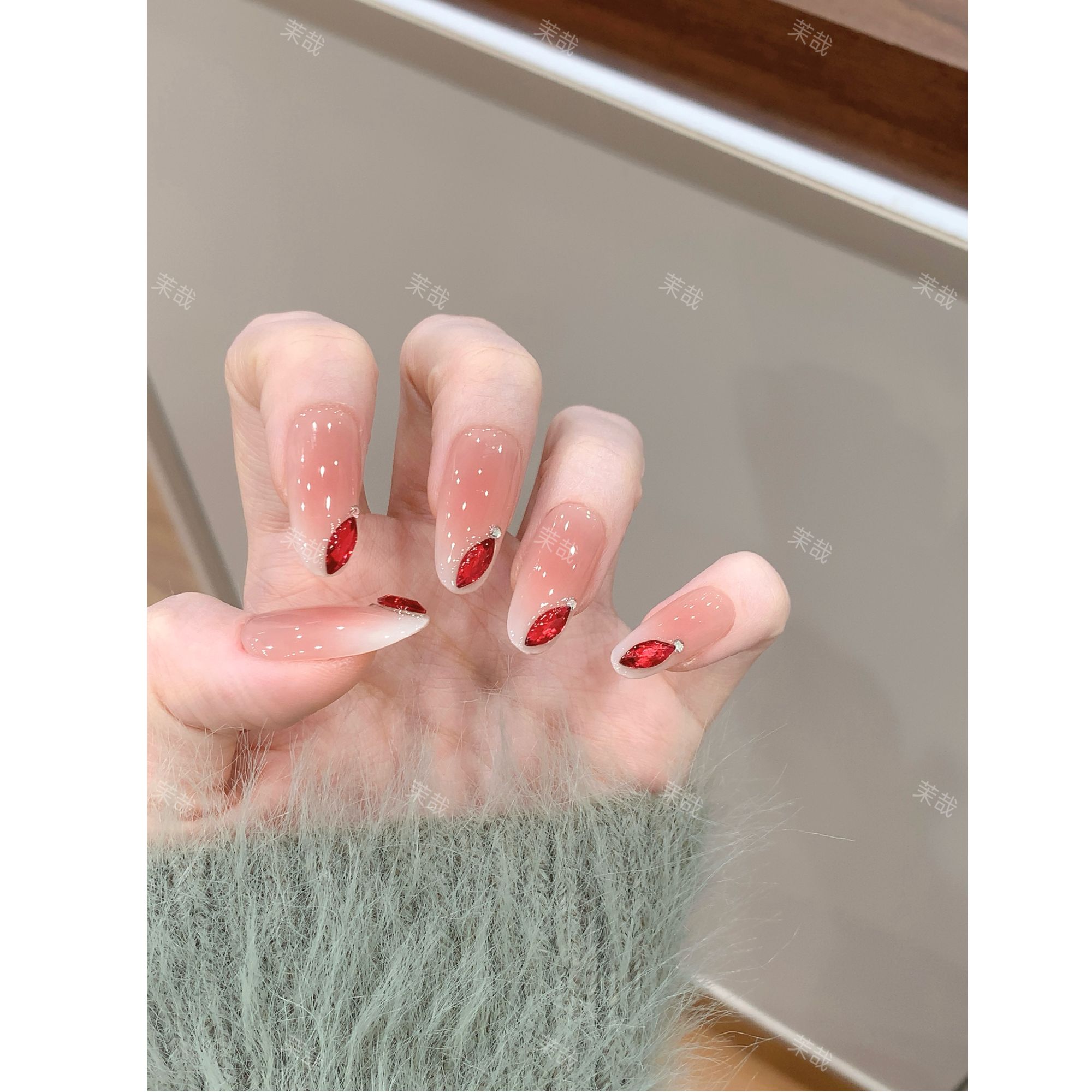 茉哉【美人泪】纯手工定制美甲拆卸穿戴甲A4869