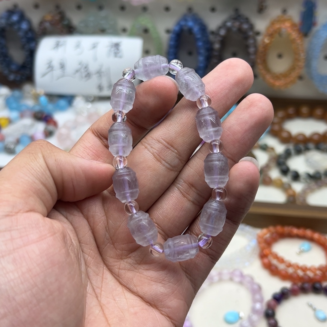 未镶嵌手链水晶萤石桶珠
