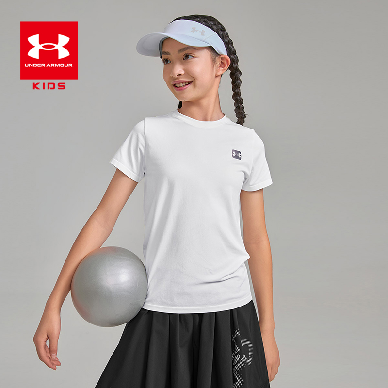 安德玛儿童夏季新款户外运动休闲舒适圆领大童夏装男孩0104