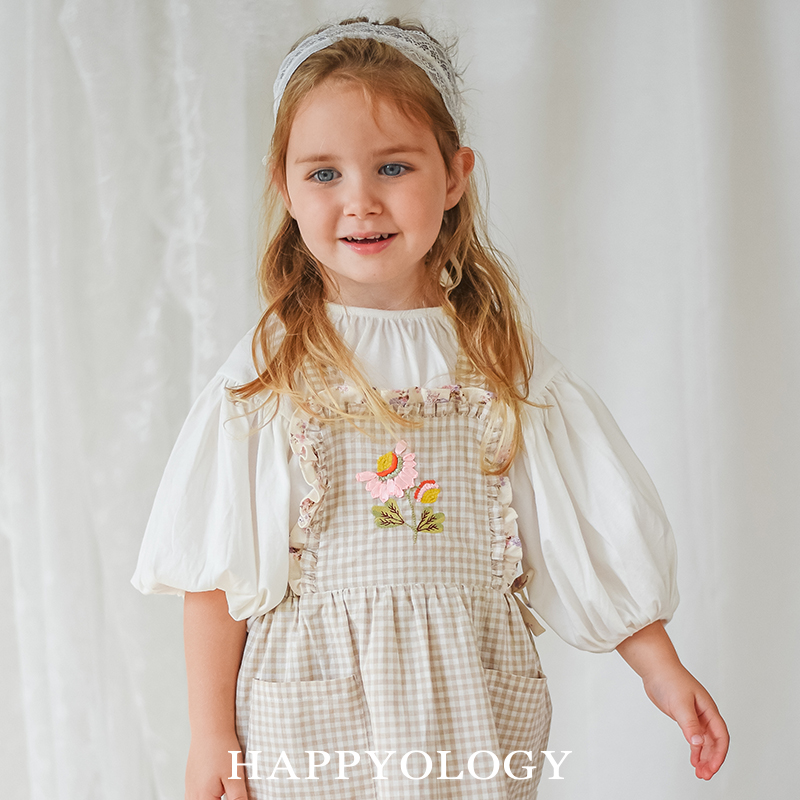 Happyology英国儿童衬衫女童娃娃衫上衣小女孩纯棉长袖宝宝白衬衣
