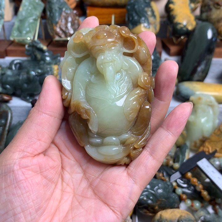 岫岩老玉（透闪石质玉）手把件未镶嵌鸣**来