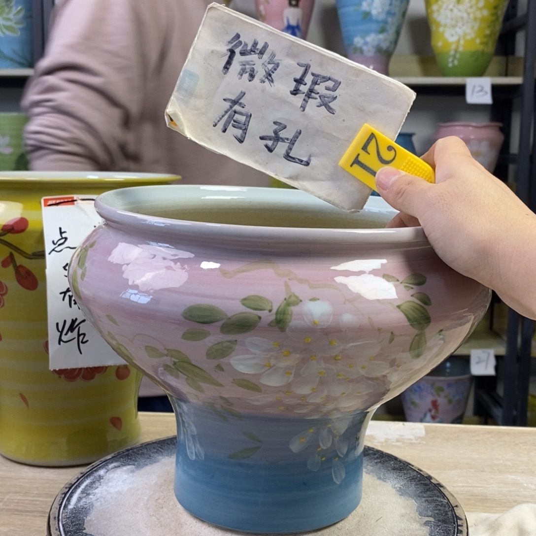 景德镇手工手绘陶瓷花盆