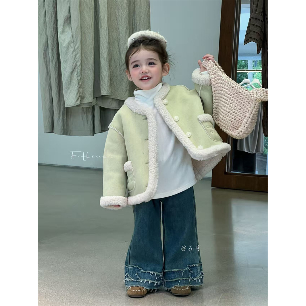 HJ·25冬~蝴蝶结加绒牛仔裤745273（童装）