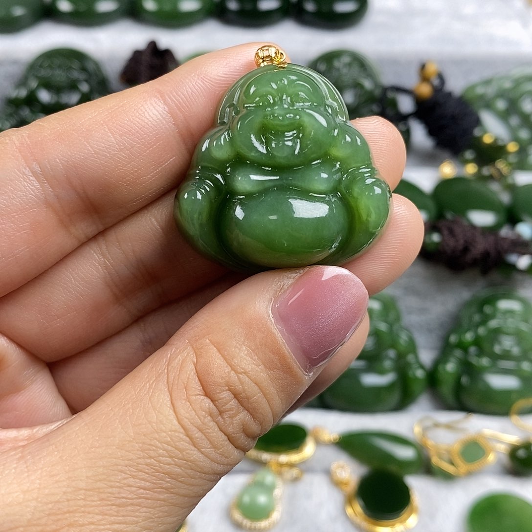 和田玉（碧玉）未镶嵌颈饰30mm