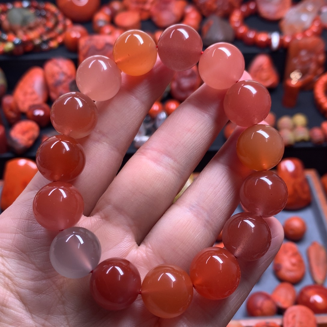 南红玛瑙手串14mm未镶嵌