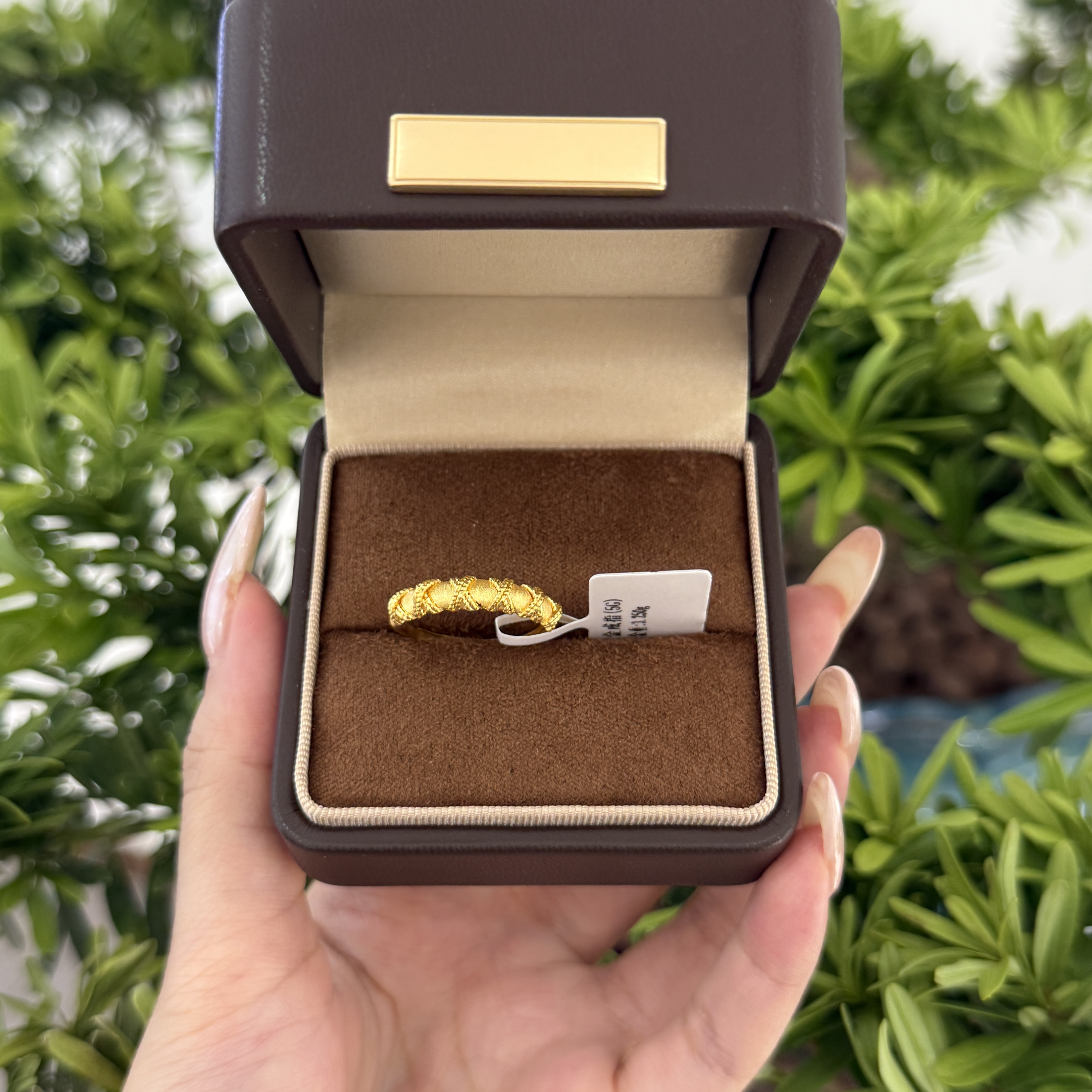 JA『菱格戒指』5G黄金足金999 活口可调节