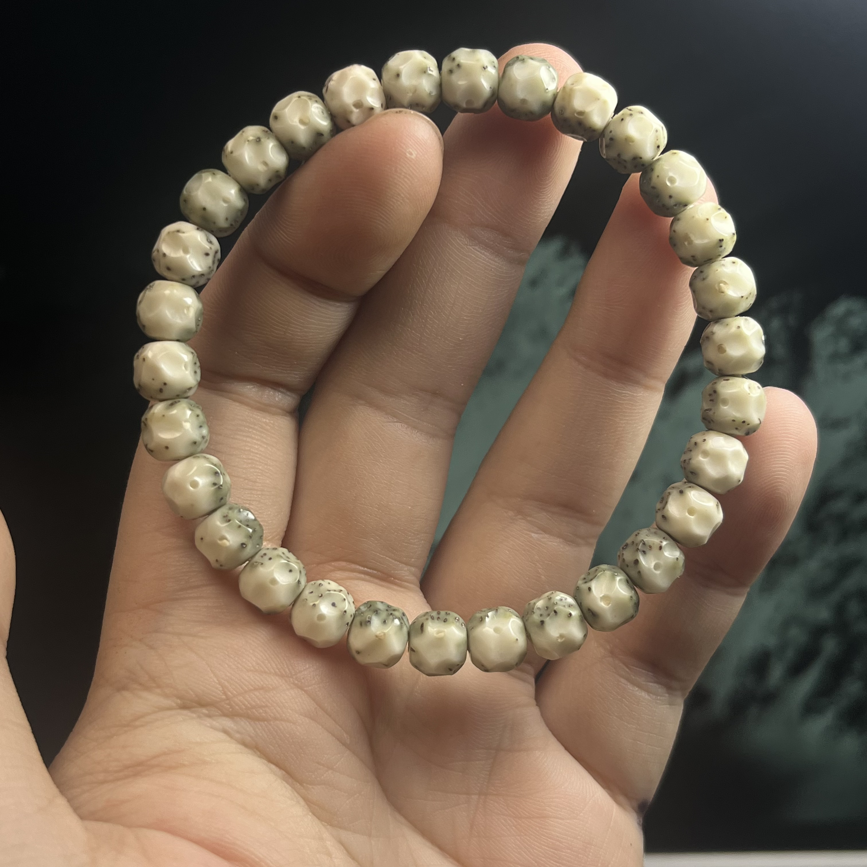 银标7.8全玉化半壁冰糖万象一代星月菩提手串S7.8WXYH-1