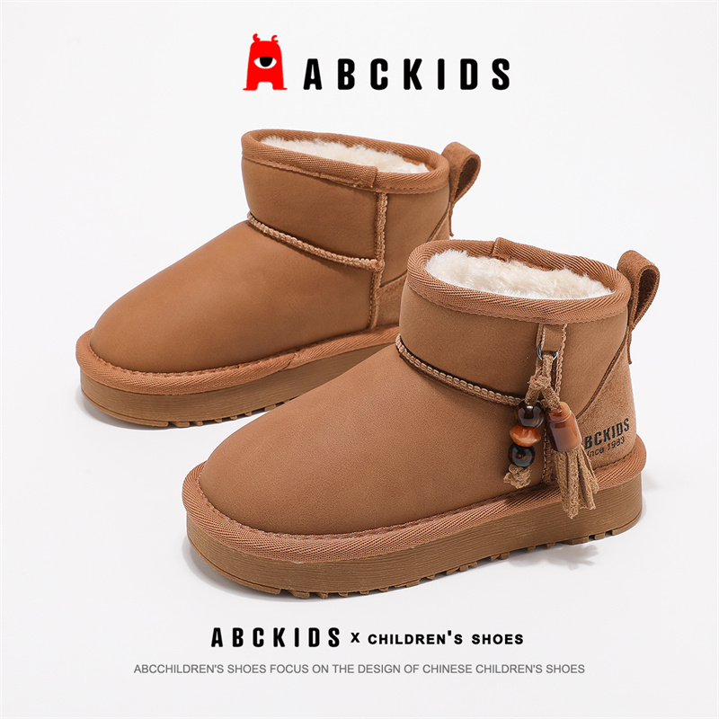 Abckids秋冬季新款中小童跑步休闲清仓儿童雪地靴SY553603833AX