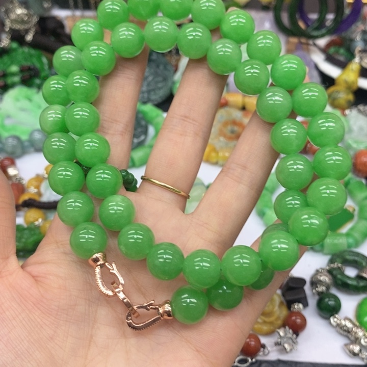 翡翠未镶嵌颈饰花*雨项链37