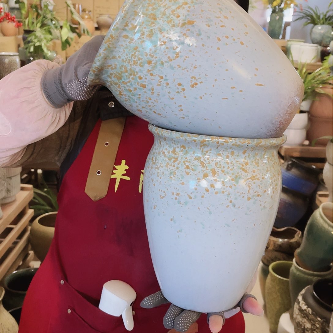 紫砂花盆高度24口径18