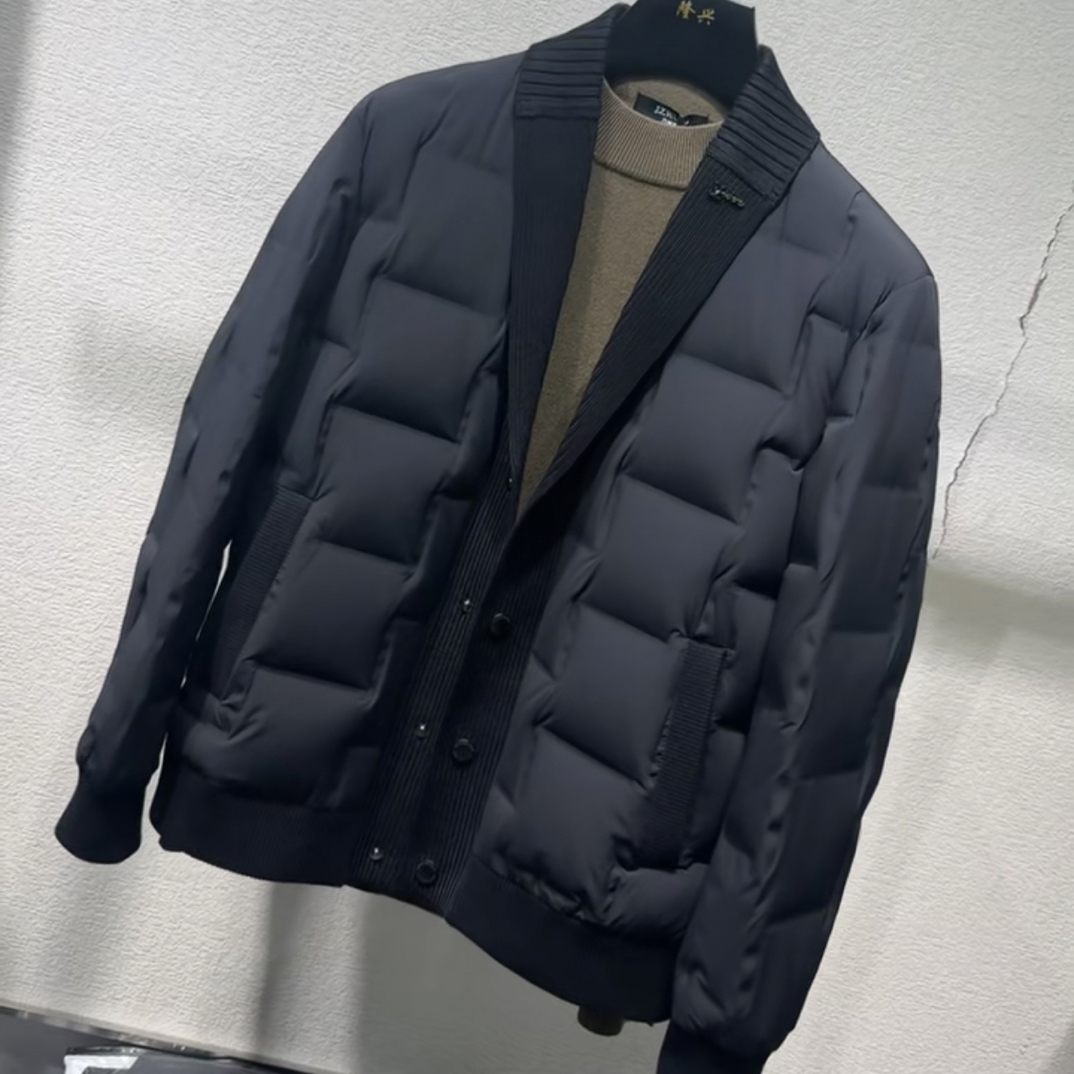 【时尚轻奢青果领羽绒服】25年冬季新款欧货简约羽绒服-3839