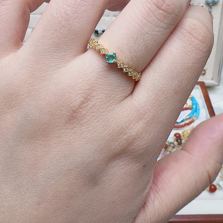 祖母绿吊坠(不含链)银S925镶嵌戒指