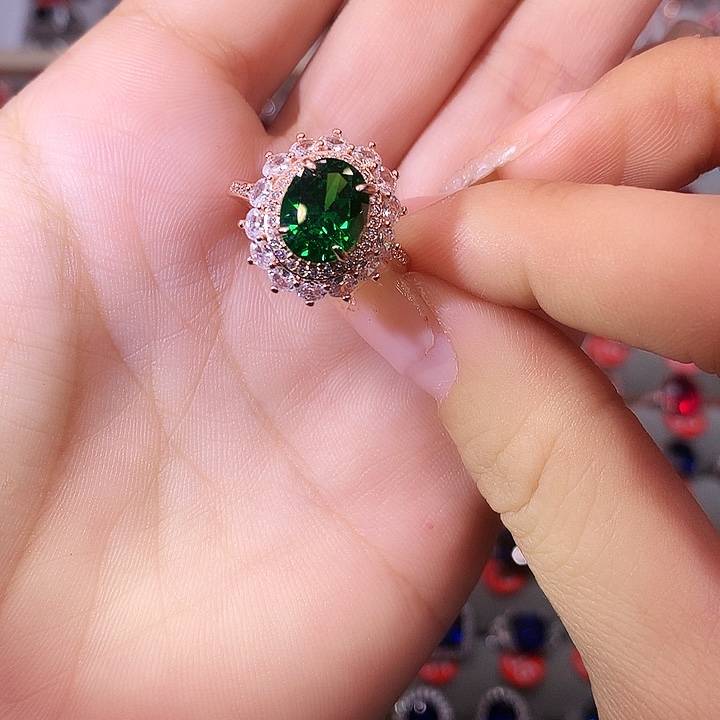 透辉石戒指银S925镶嵌