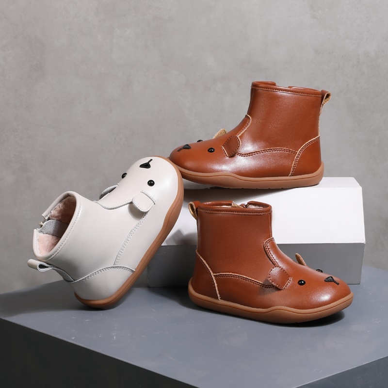 儿童靴子女童勃肯鞋靴软底加绒鞋子秋冬保暖