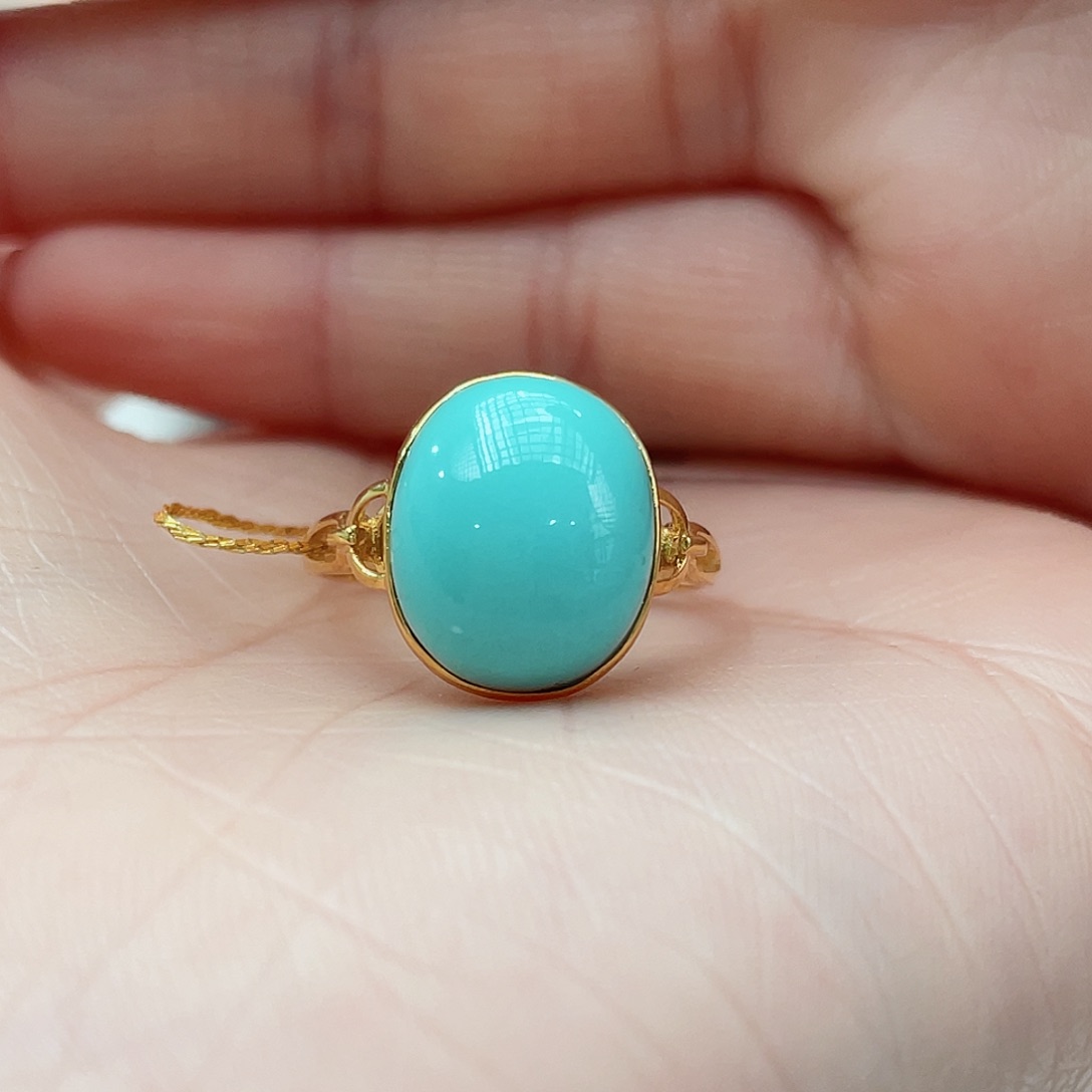 绿松石颈饰18K金镶嵌