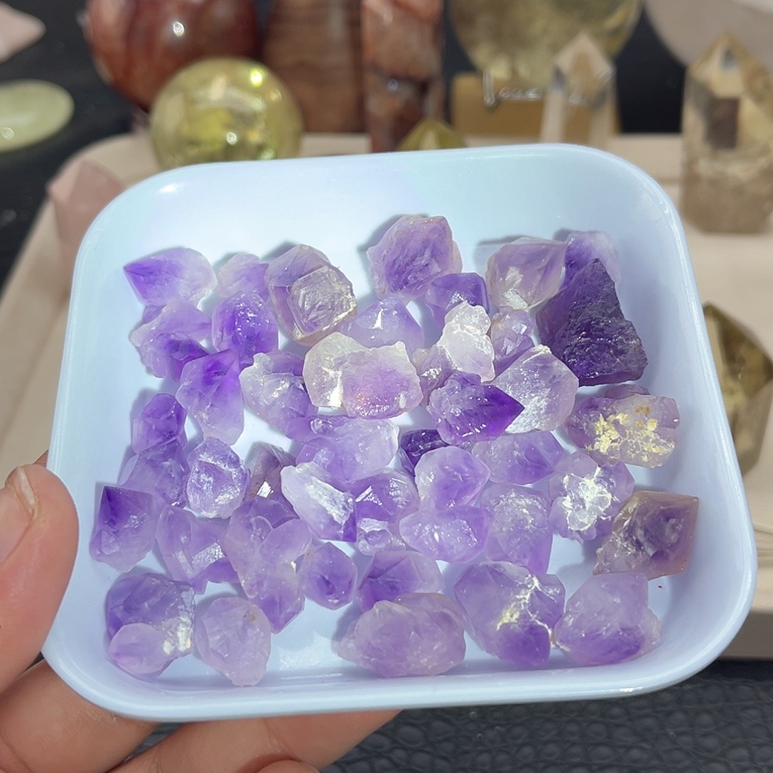 未镶嵌珠宝半成品水晶49 紫水晶牙