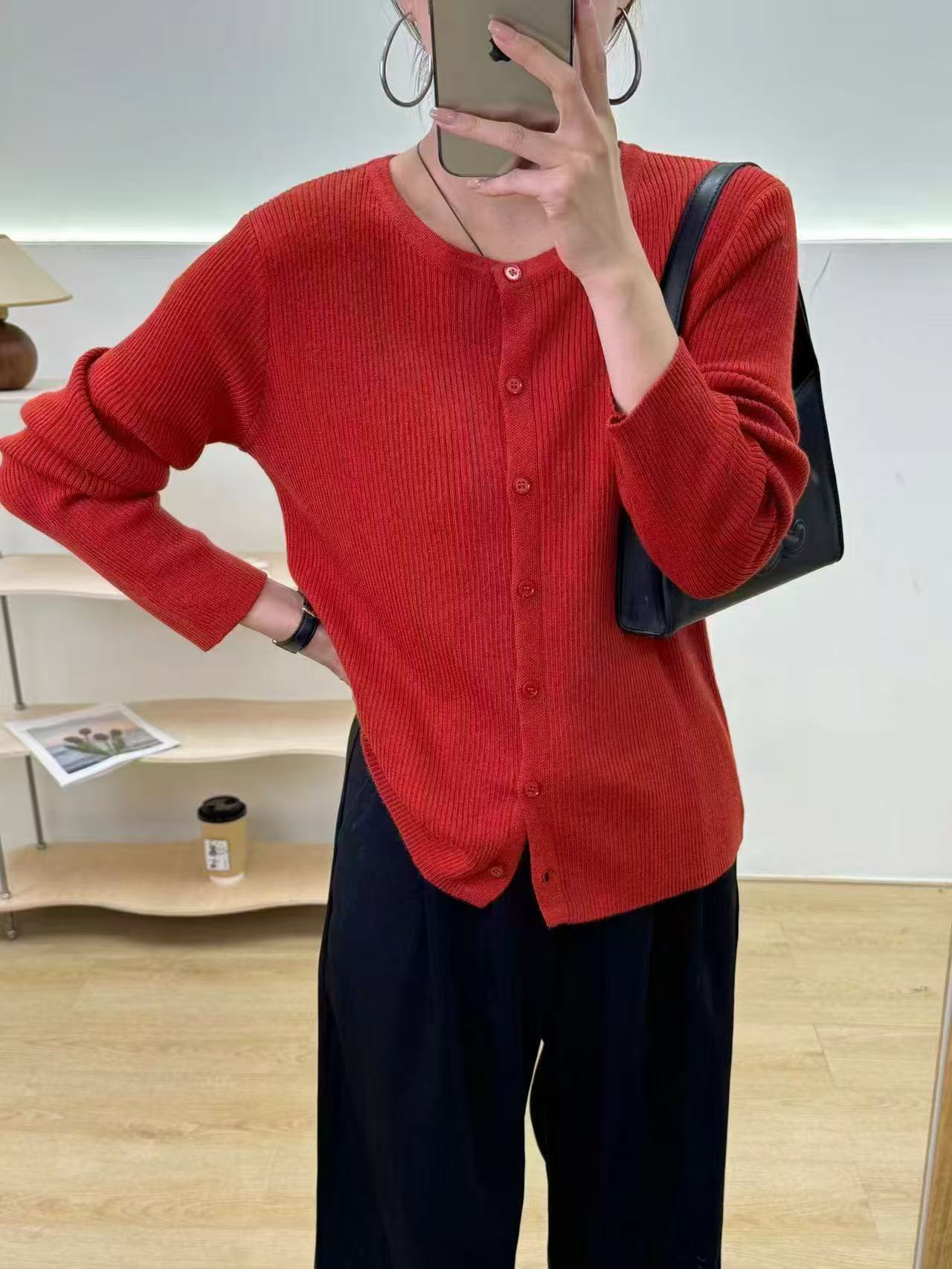 168【西瓜红    开衫】休闲针织开衫