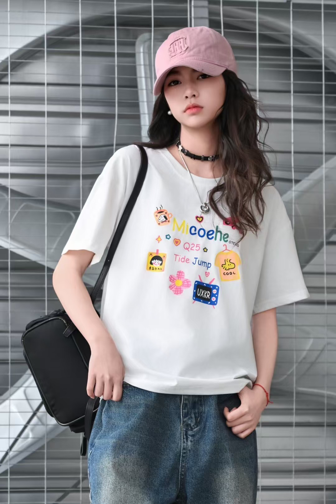 女童中大童无感印花学院风森系短袖T恤时尚百搭