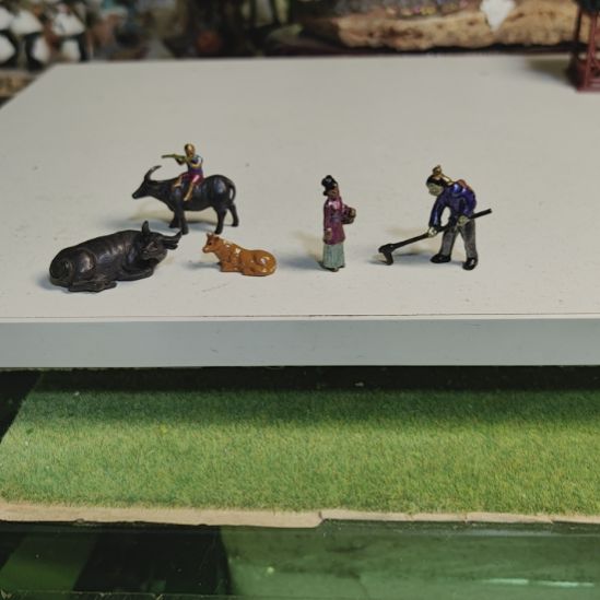 包***容黄铜盆景假山摆件造景摆件