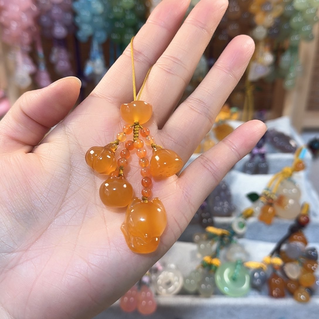 玛瑙/玉髓手机挂件未镶嵌