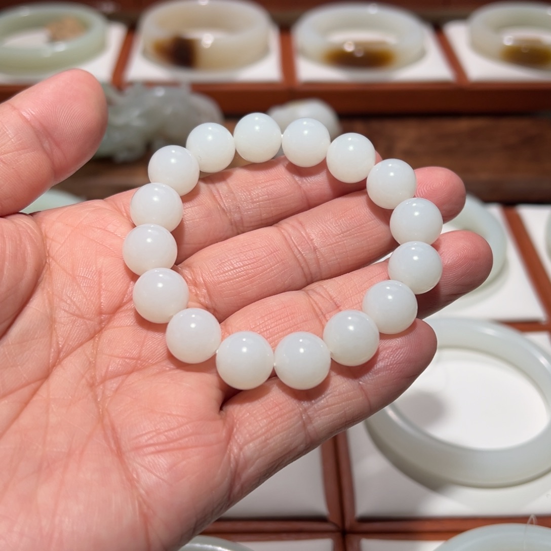 和田玉（白玉）手链未镶嵌