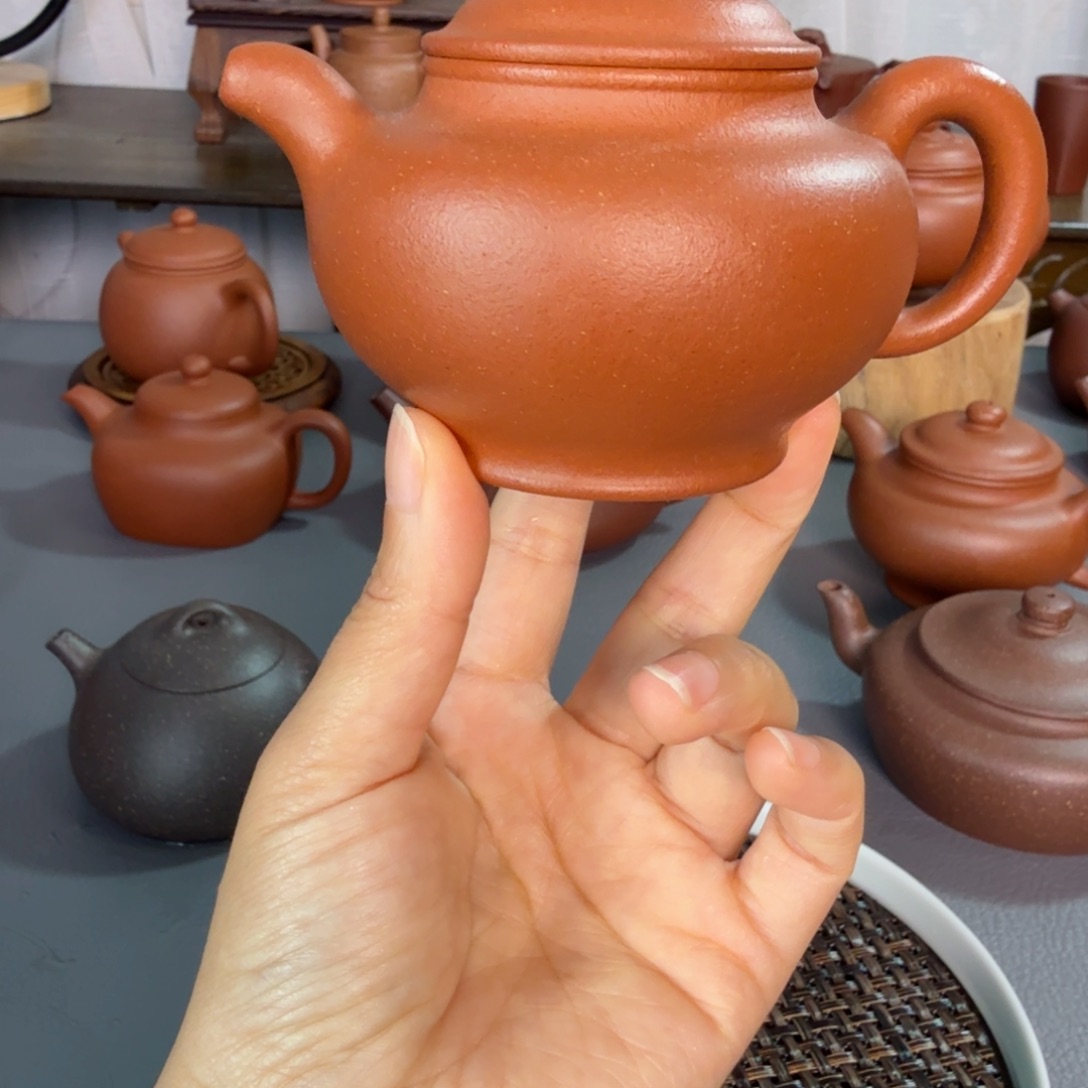 紫砂茶壶o*o紫砂壶160cc红降坡掇枝