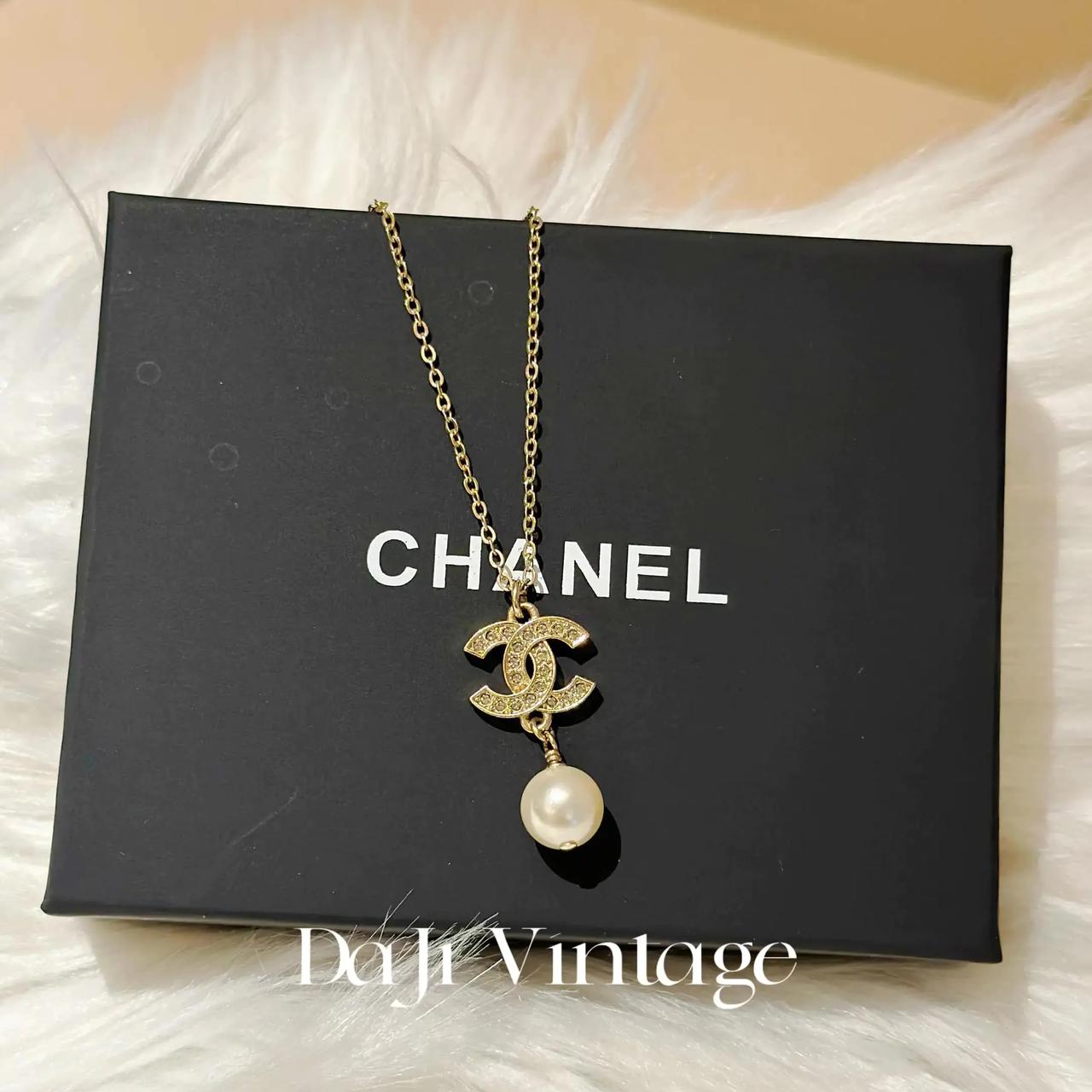 99新 Chanel/香奈儿 大吉中古/香奈儿珍珠吊坠双c金色项链