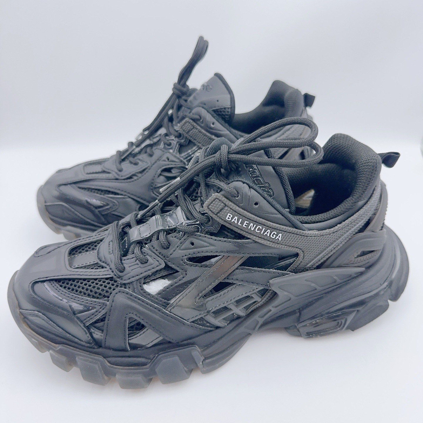 95新 Balenciaga/巴黎世家 38码/黑色track老爹鞋/01818