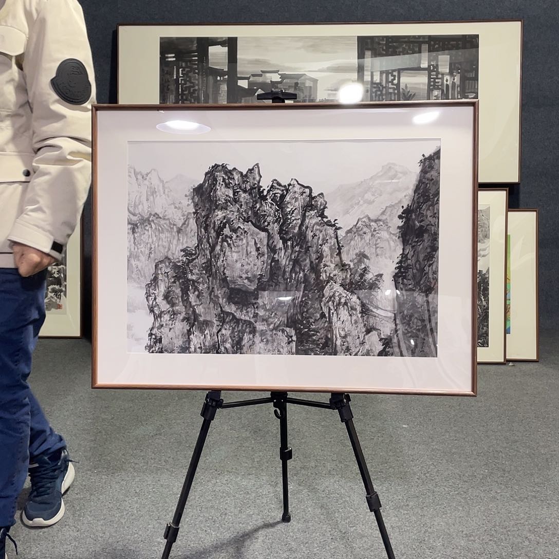 国画手绘画带框发货