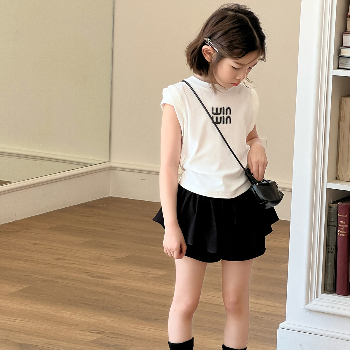 【爆款LTS083】女童夏季洋气宝宝短袖T恤2025新款韩版