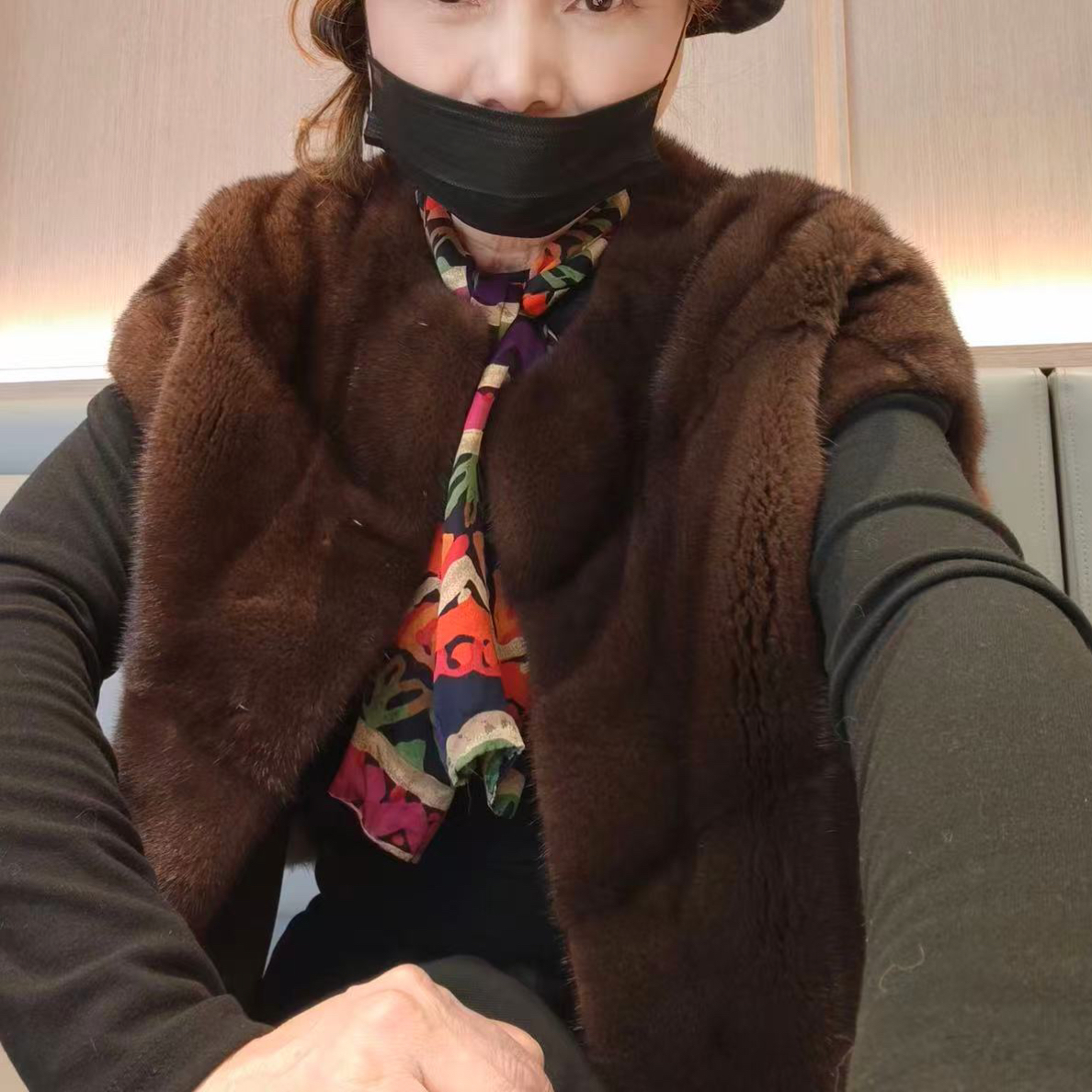 {工厂店皮草严选}6413极简风爆款披肩式马甲