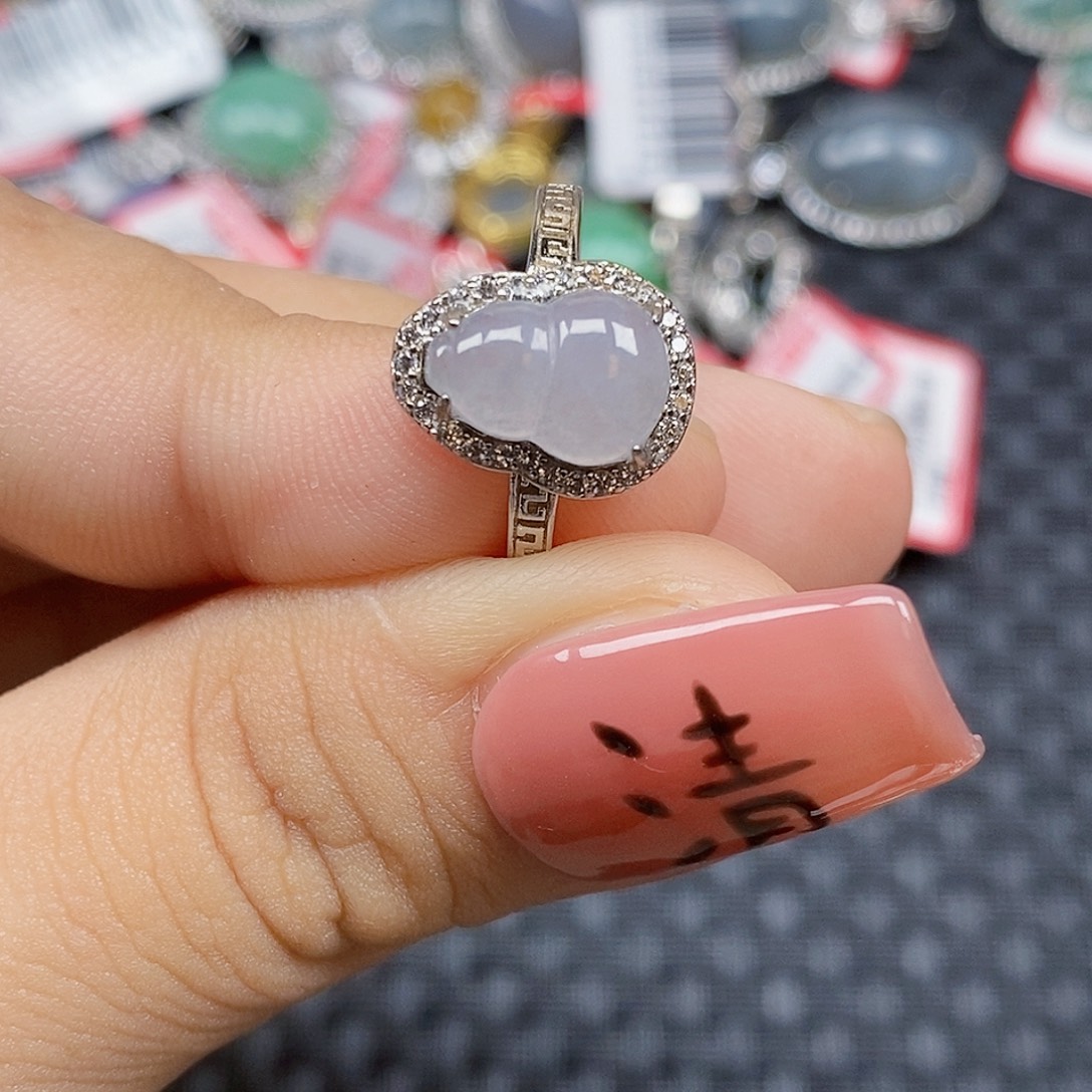 翡翠银S925镶嵌戒指