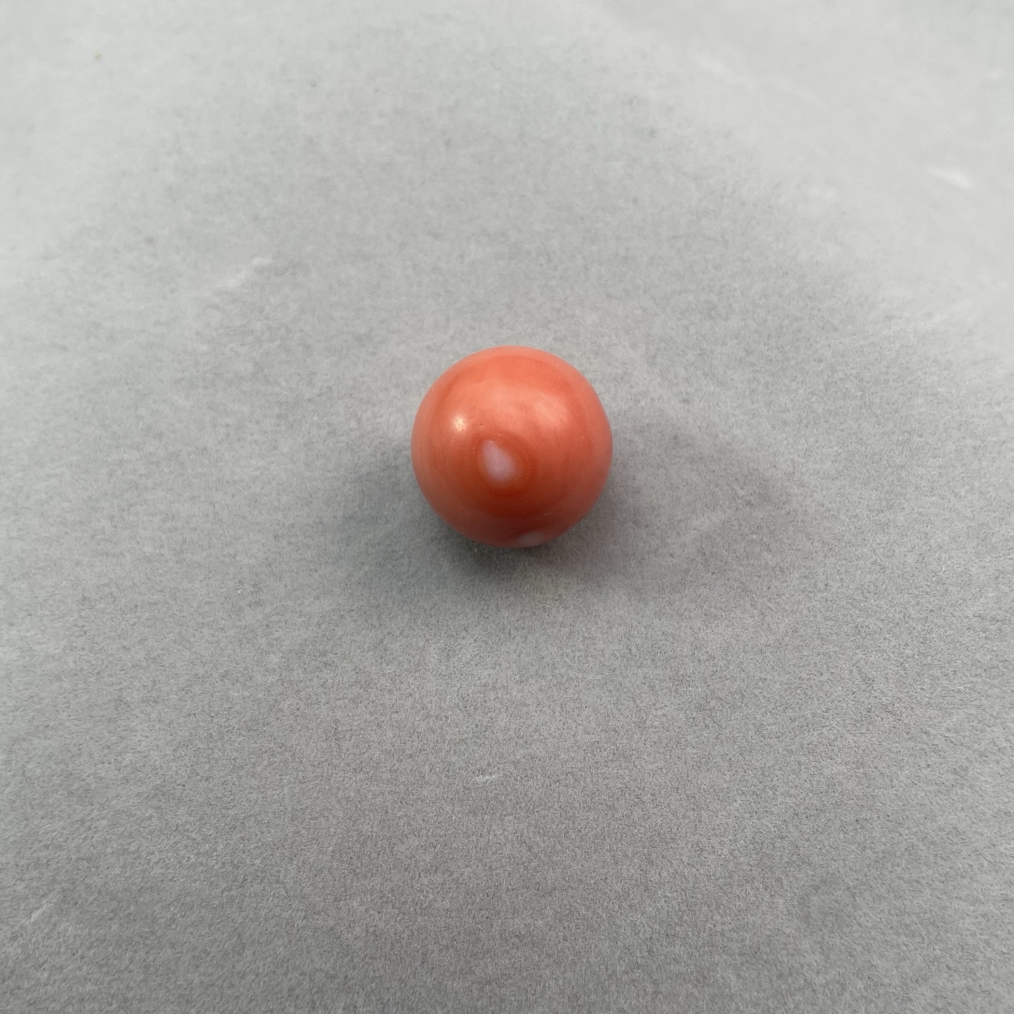 天然莫莫配珠单珠台湾红珊瑚可镶嵌戒指吊坠尺寸18.1mm重量8.2g