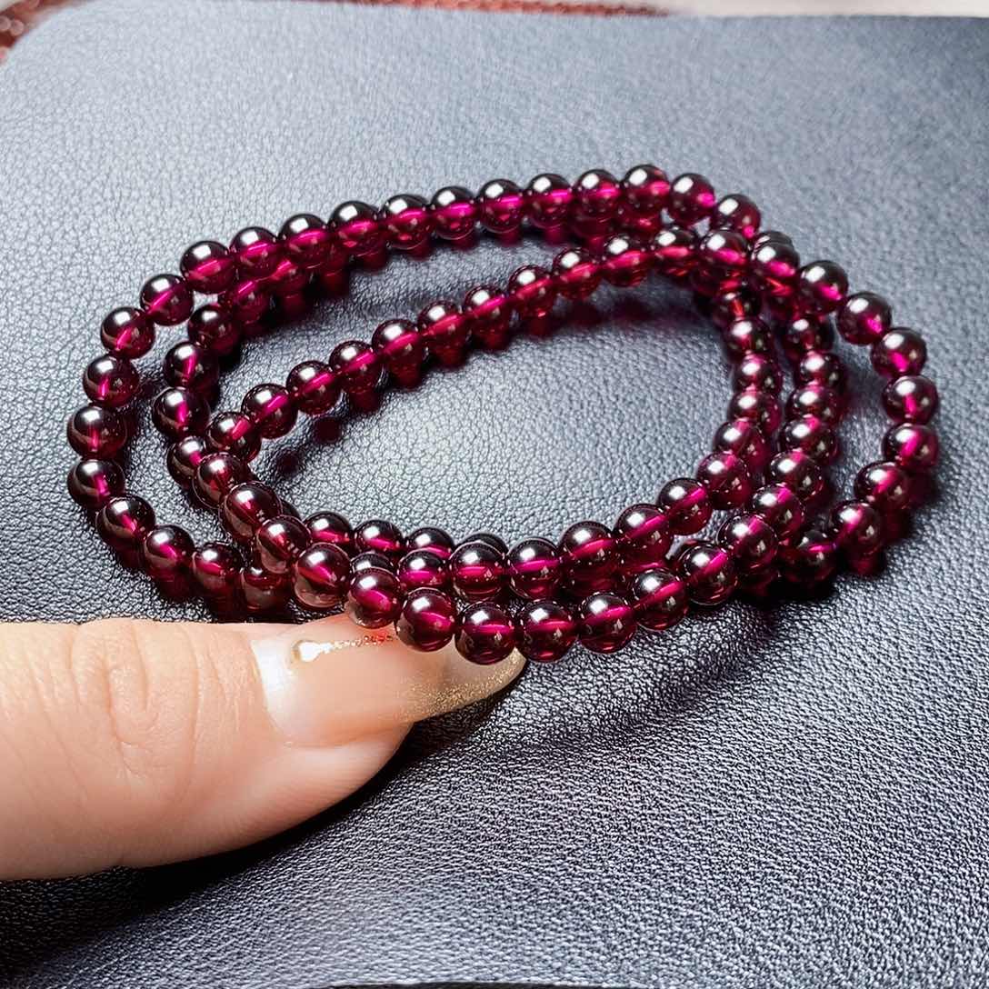 石榴石手链未镶嵌4.8 3圈