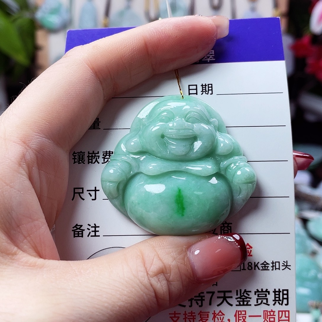 翡翠未镶嵌颈饰佛公17