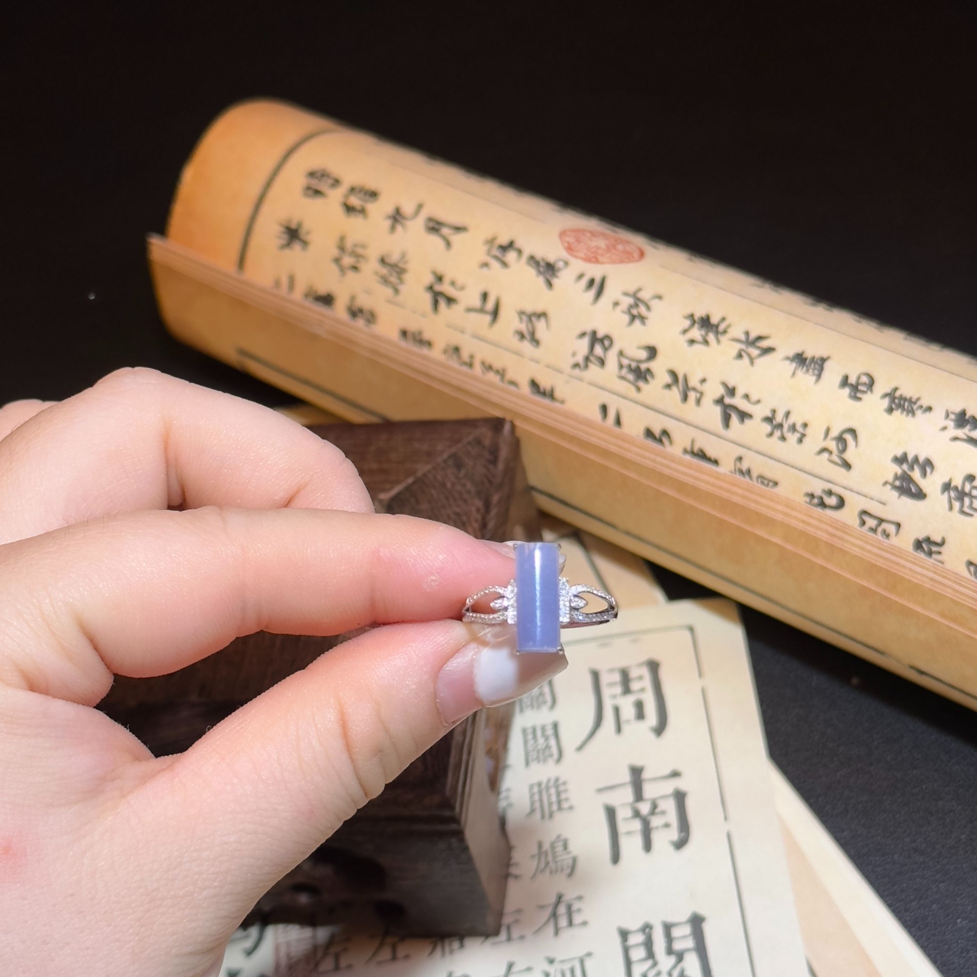 18k金紫戒指0304
