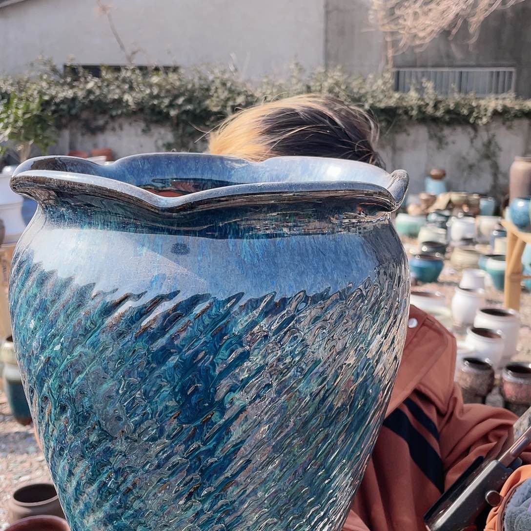 红陶王嫂花盆0122-91