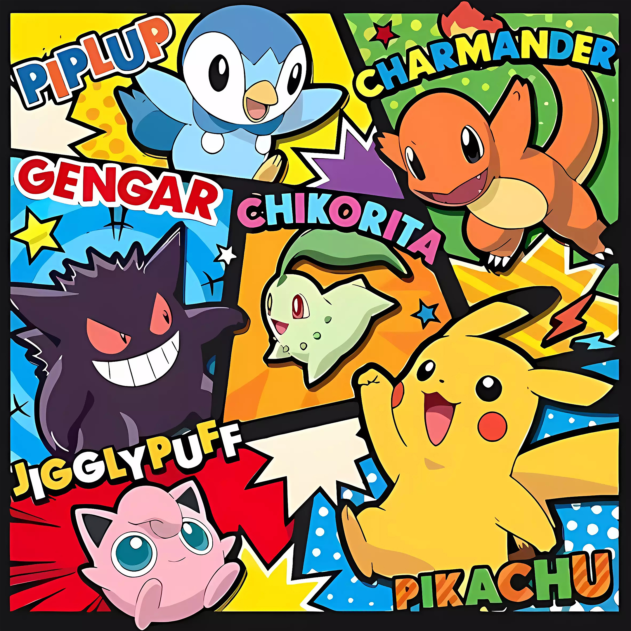 《宝可梦》高人气宝可梦电竞房客厅卧室背景挂画P 30*30