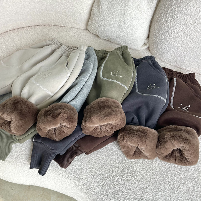 儿童加厚冬季韩版裤子男女童加绒休闲裤宝宝洋气保暖长裤潮