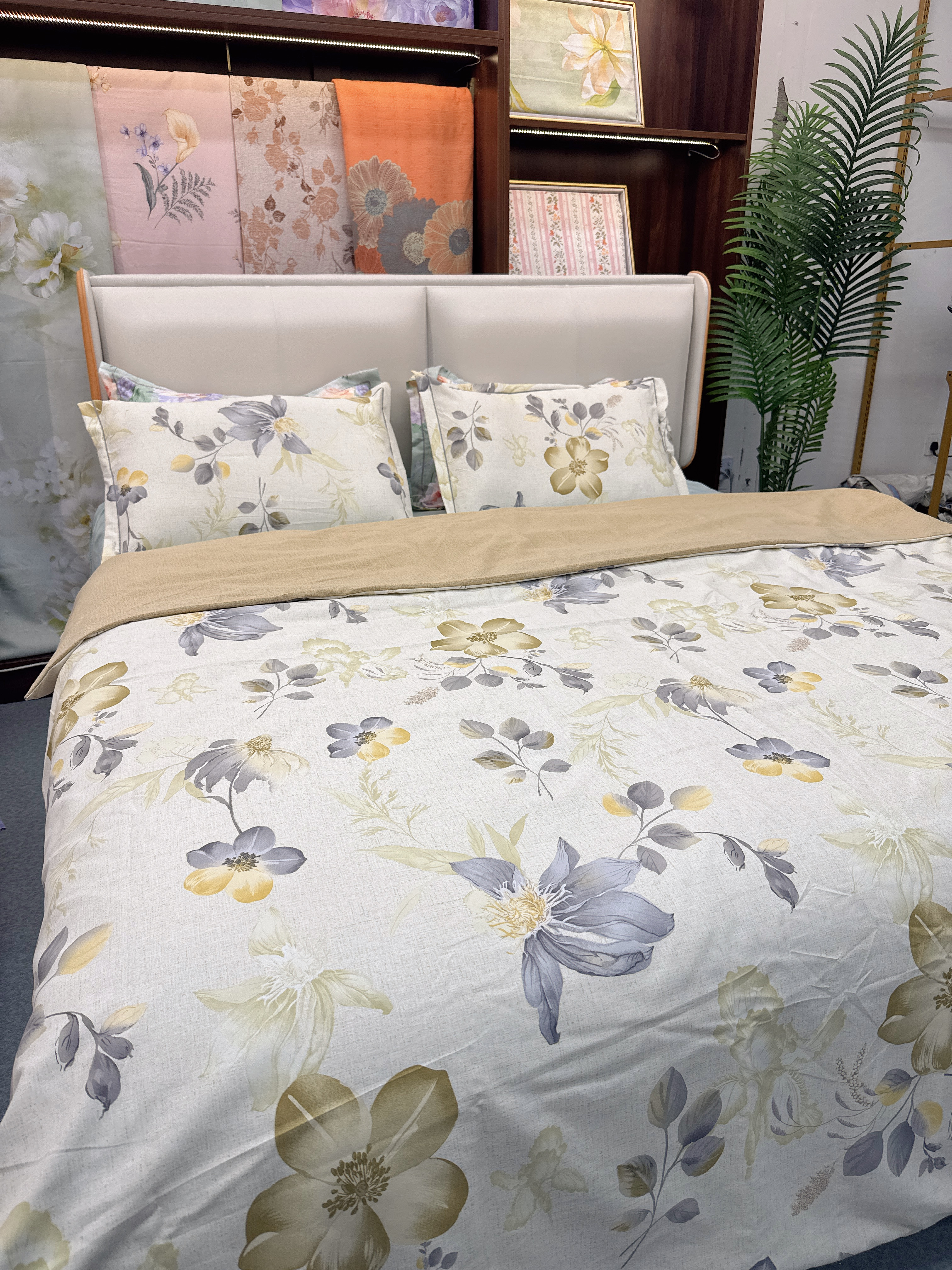 （微叶枝蔓）高端数码印花双层纱加厚单人双人被套