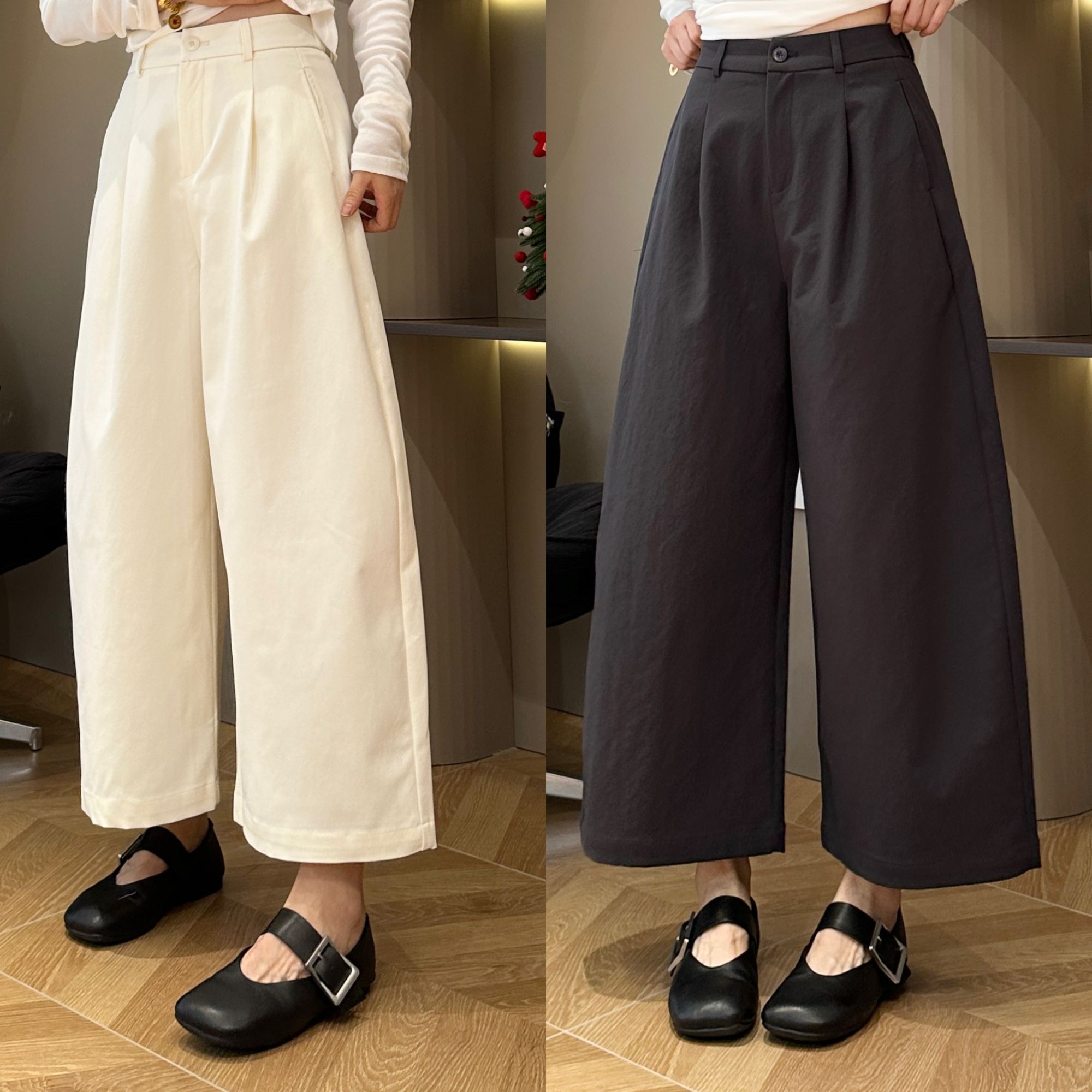 秋季松弛穿搭简约韩版宽松休闲裤5-8-25轮廓裤