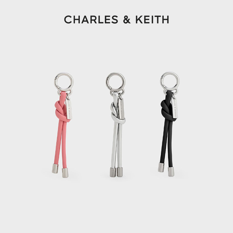 CHARLES & KEITH【会员专享】纯色金属绳结圆环扣包挂挂件10701529