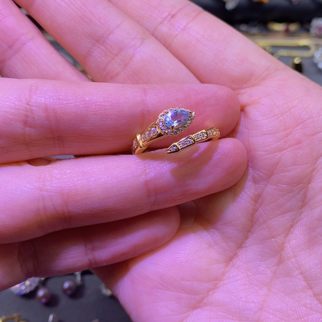 托帕石戒指银S925镶嵌