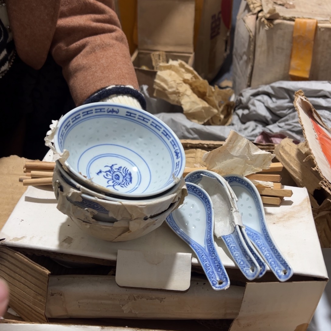 摆件陶8头花心餐具