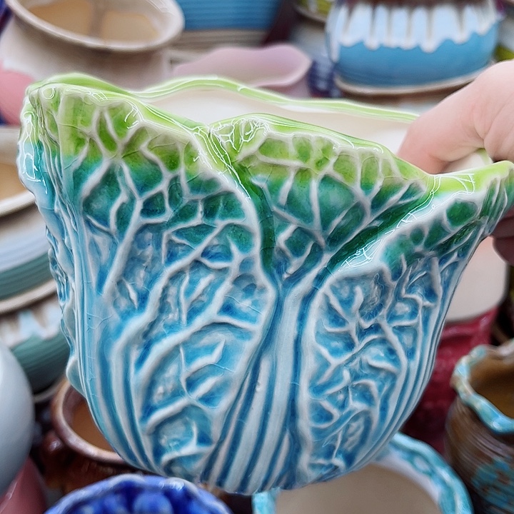 多肉绿植陶瓷花盆9.9包邮，有孔