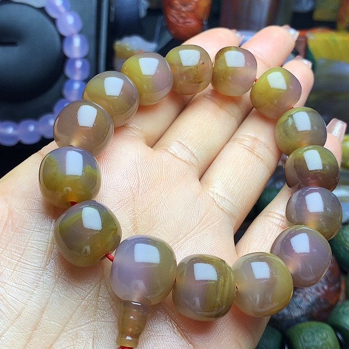 硅化玉未镶嵌手串冰种树化玉