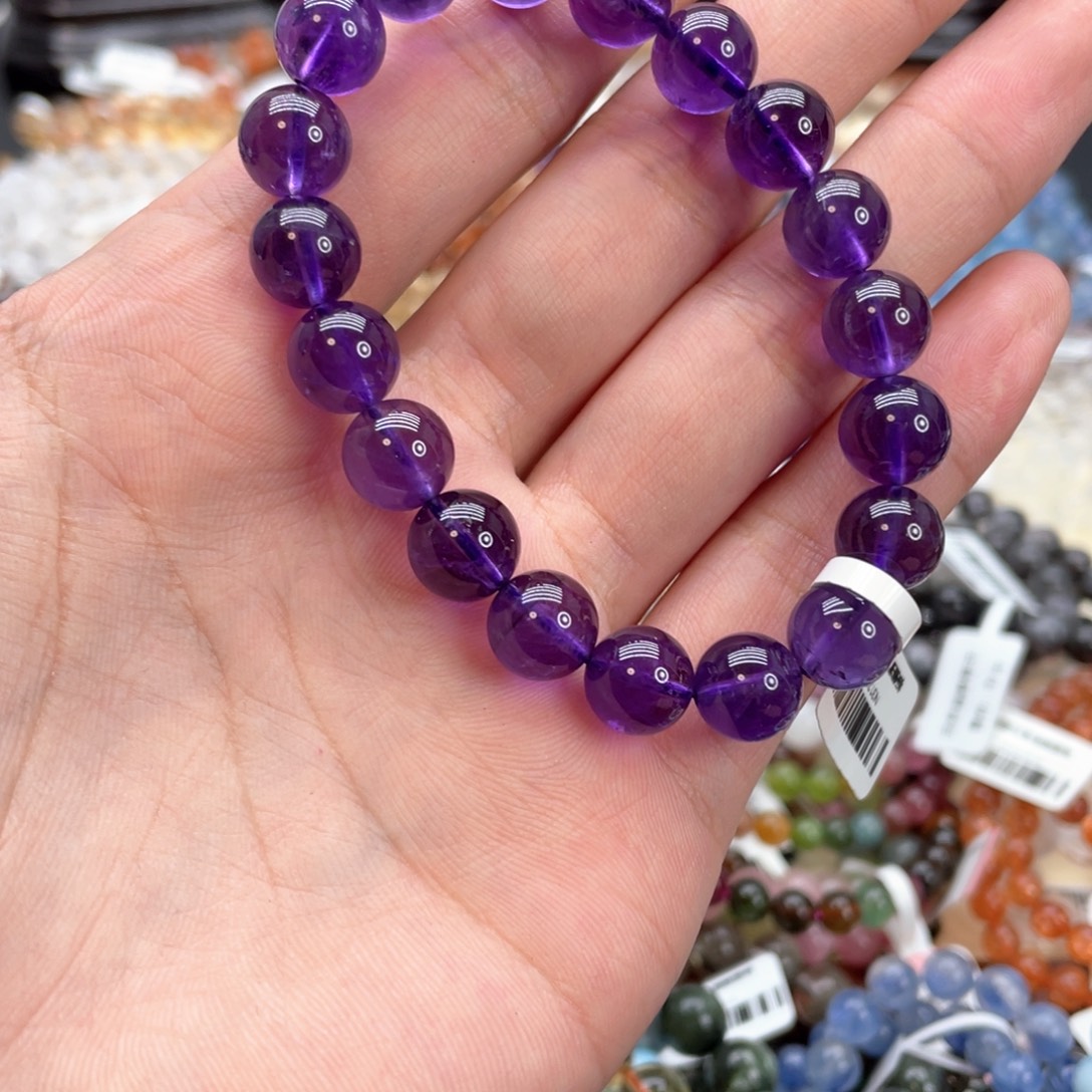 许***花水晶未镶嵌手串紫水晶10