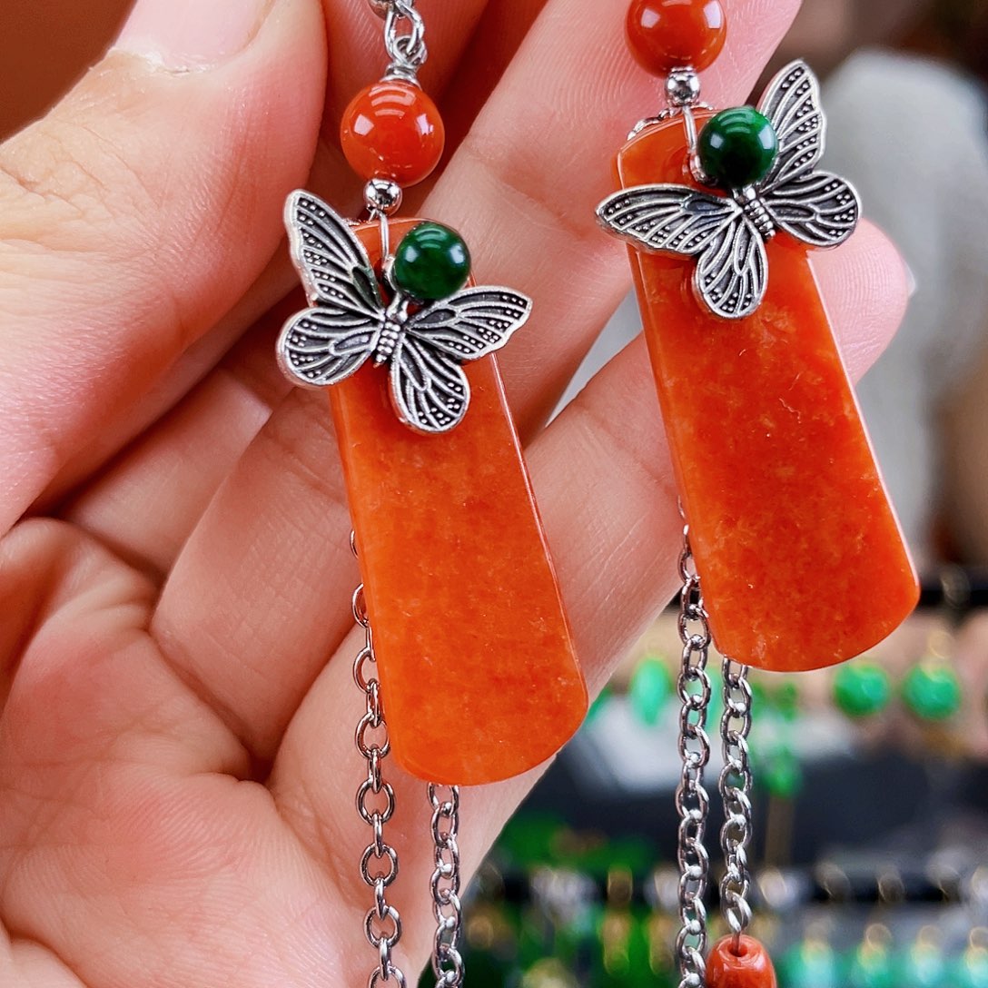 翡翠未镶嵌耳饰饰品