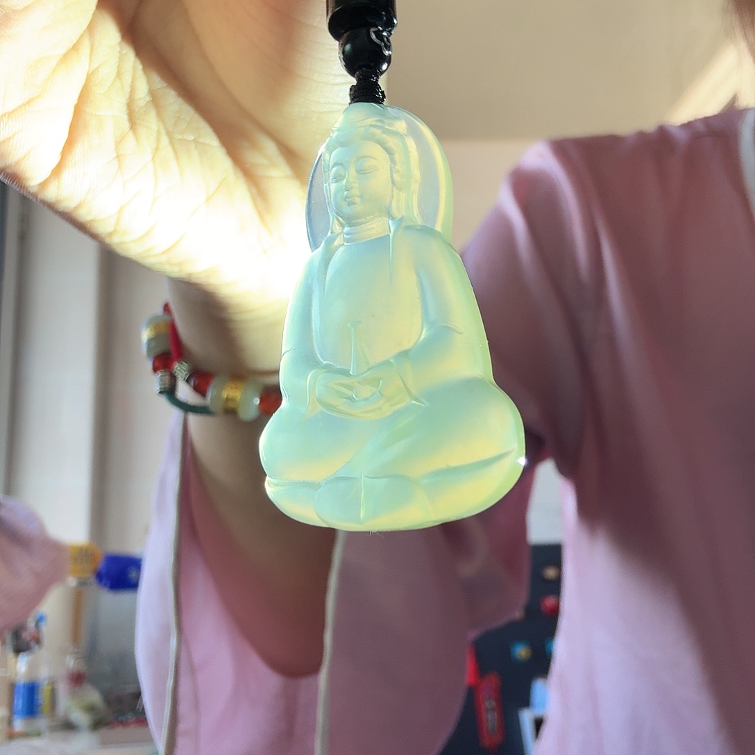 蛇纹石玉素衣观音未镶嵌